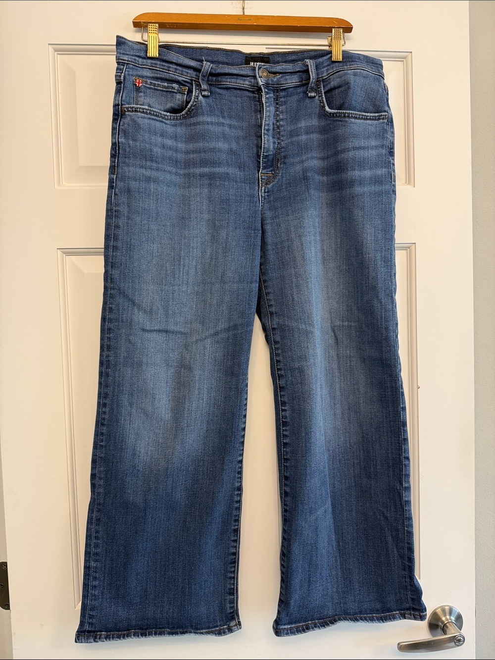 Hudson Rosalie Jeans Wide Leg Flare in Medium Blue Wash